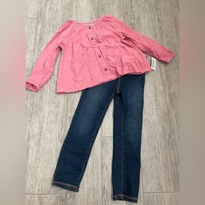 Old Navy toddler girl outfit /jeans and pink top - 4T / NWT